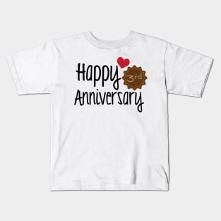 Happy 3rd Anniversary Kids T-Shirt